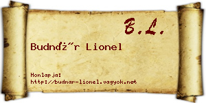 Budnár Lionel névjegykártya